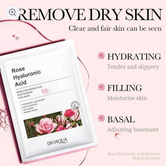 Bioaqua - Rose Hyaluronic Acid Moisturising face Mask 25G - 1 PC